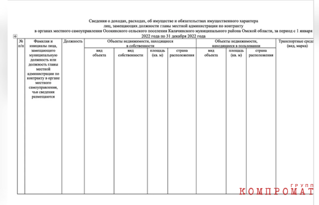 Сведения о владении Елистратовым иностранными акциями в декларацию о доходах, опубликованную на странице администрации Калачинского района, не попали